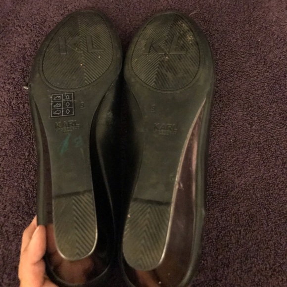 Karl Lagerfeld Leather Flats Shoes Size 9 - Picture 6 of 6